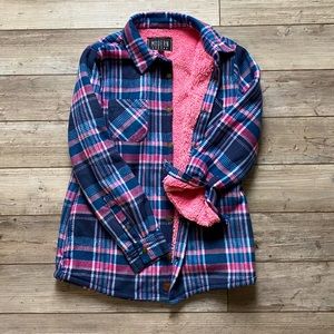 Pink plush/fleece button up